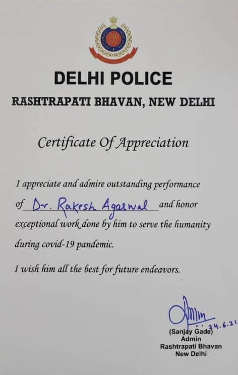 Certificate / appreciation letter — Arogyadham Health & Wellness